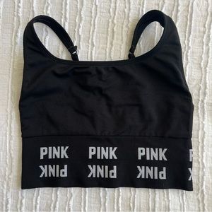 Pink Active by Victoria Secrets Sports Bra Womens Medium DD Black Seamless Crop